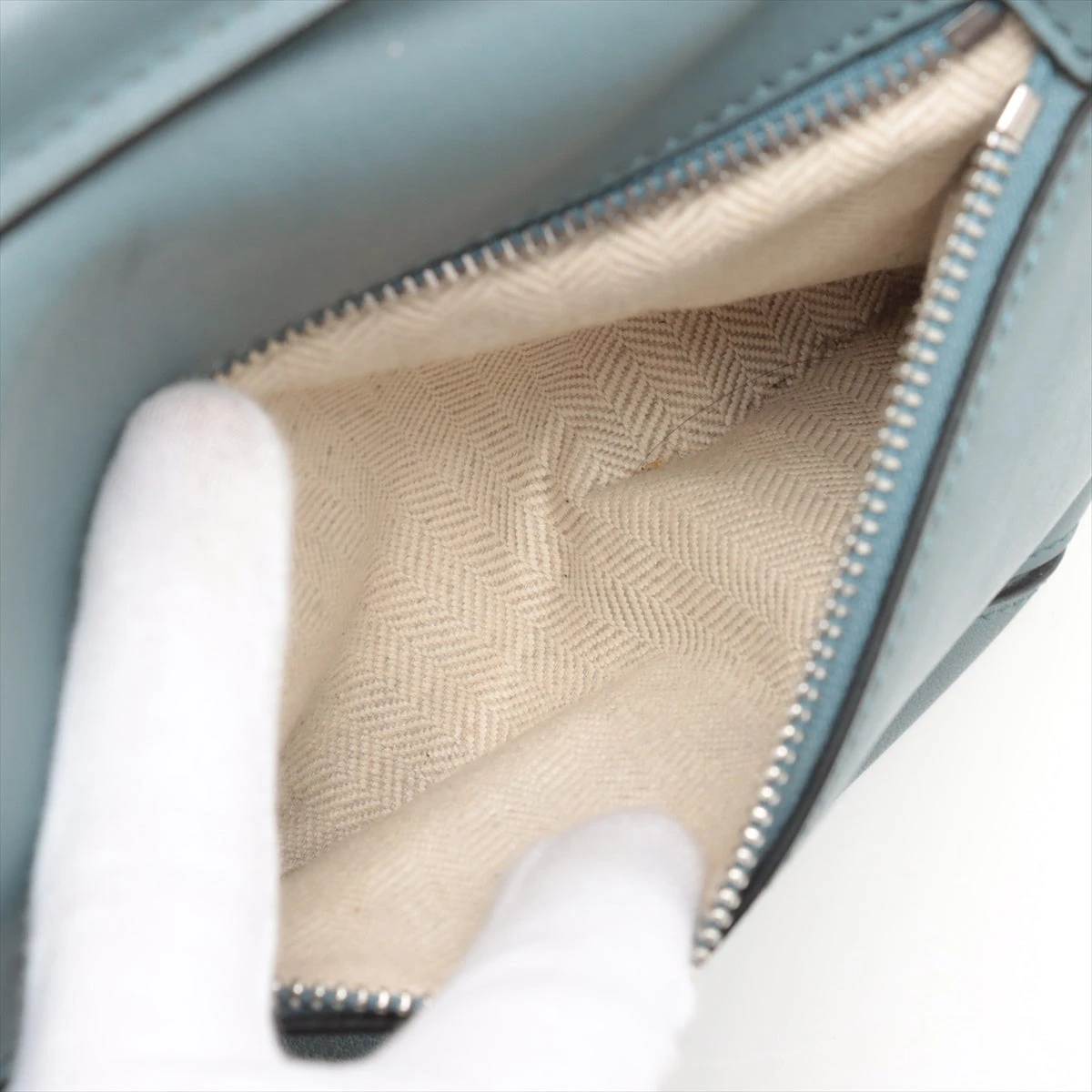 ロエベ パズル ミディアム レザー 2WAYハンドバッグ ブルー ショルダー