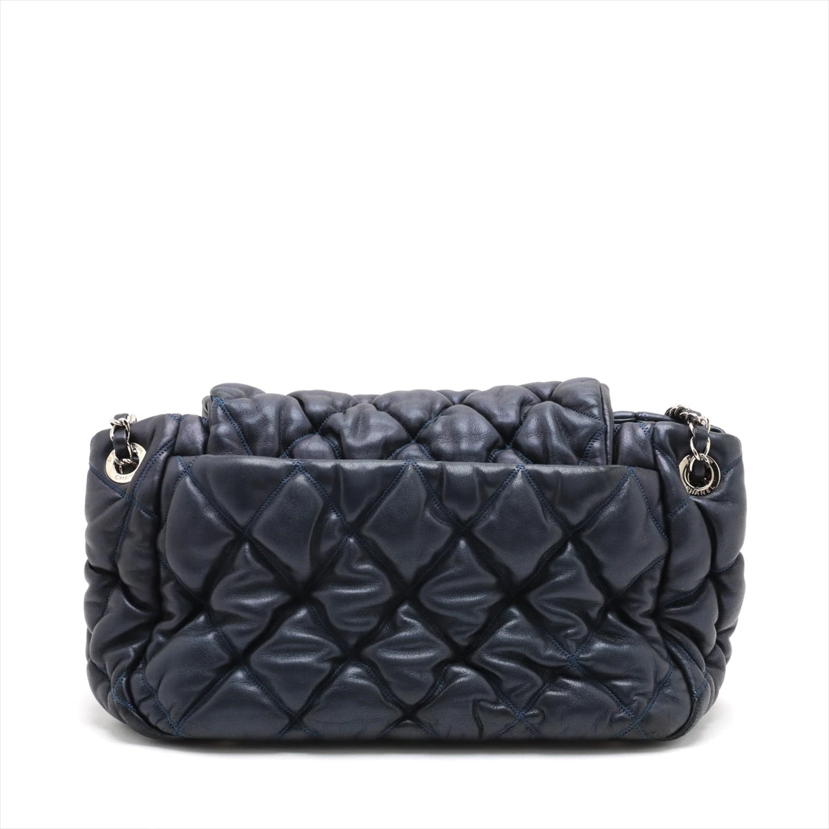 CHANELシャネル マトラッセ ショルダーバッグ バブルキルト ダークグレー シャネル バブルキルト ラムスキン チェーンショルダーバッグ
