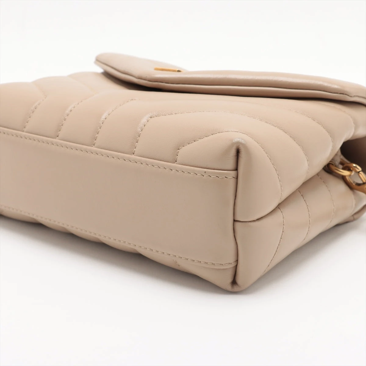 サンローランパリ ルル レザー ショルダーバッグ ベージュ 630951