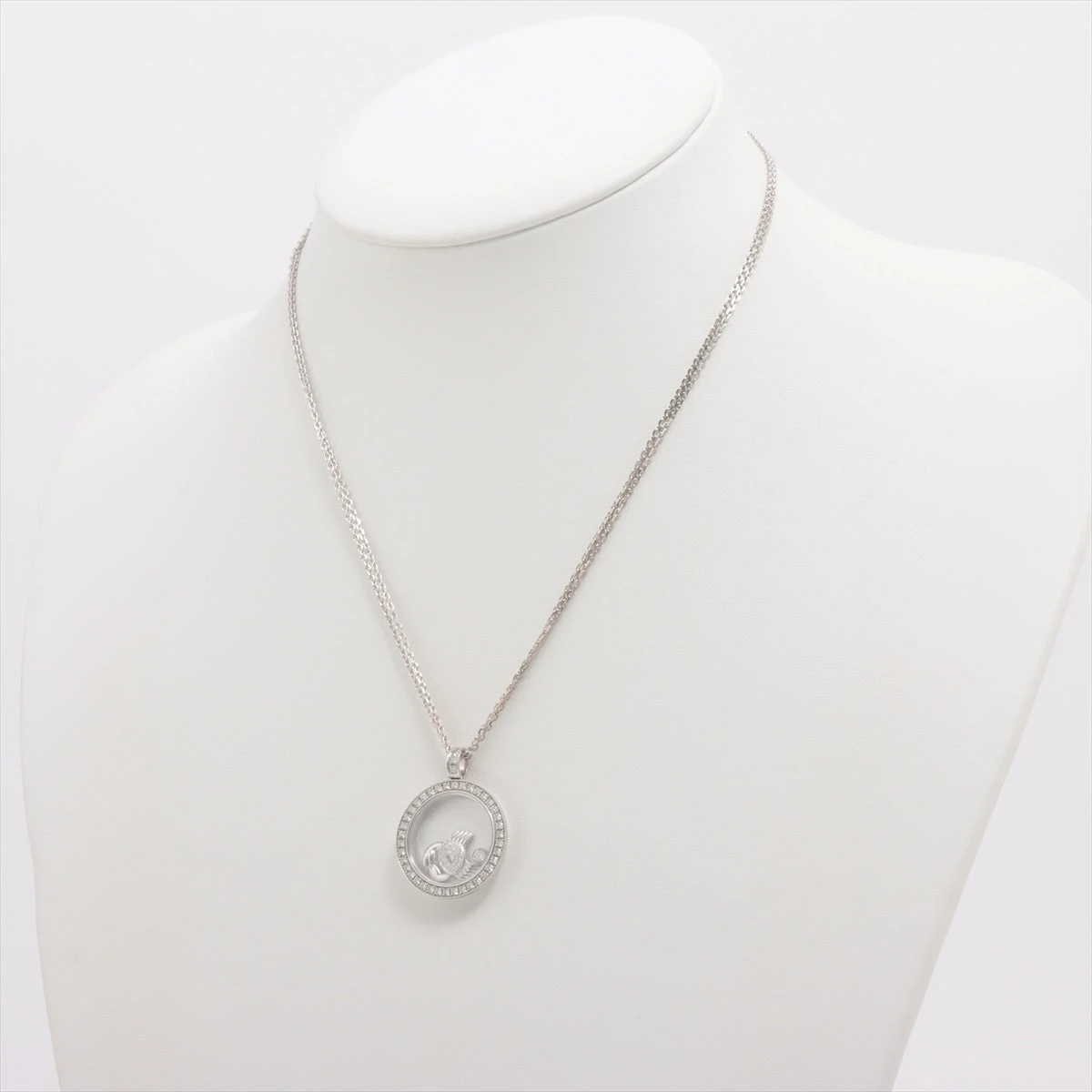 ショパール ハッピーダイヤモンド ダイヤ ネックレス 750(WG) 18.8g