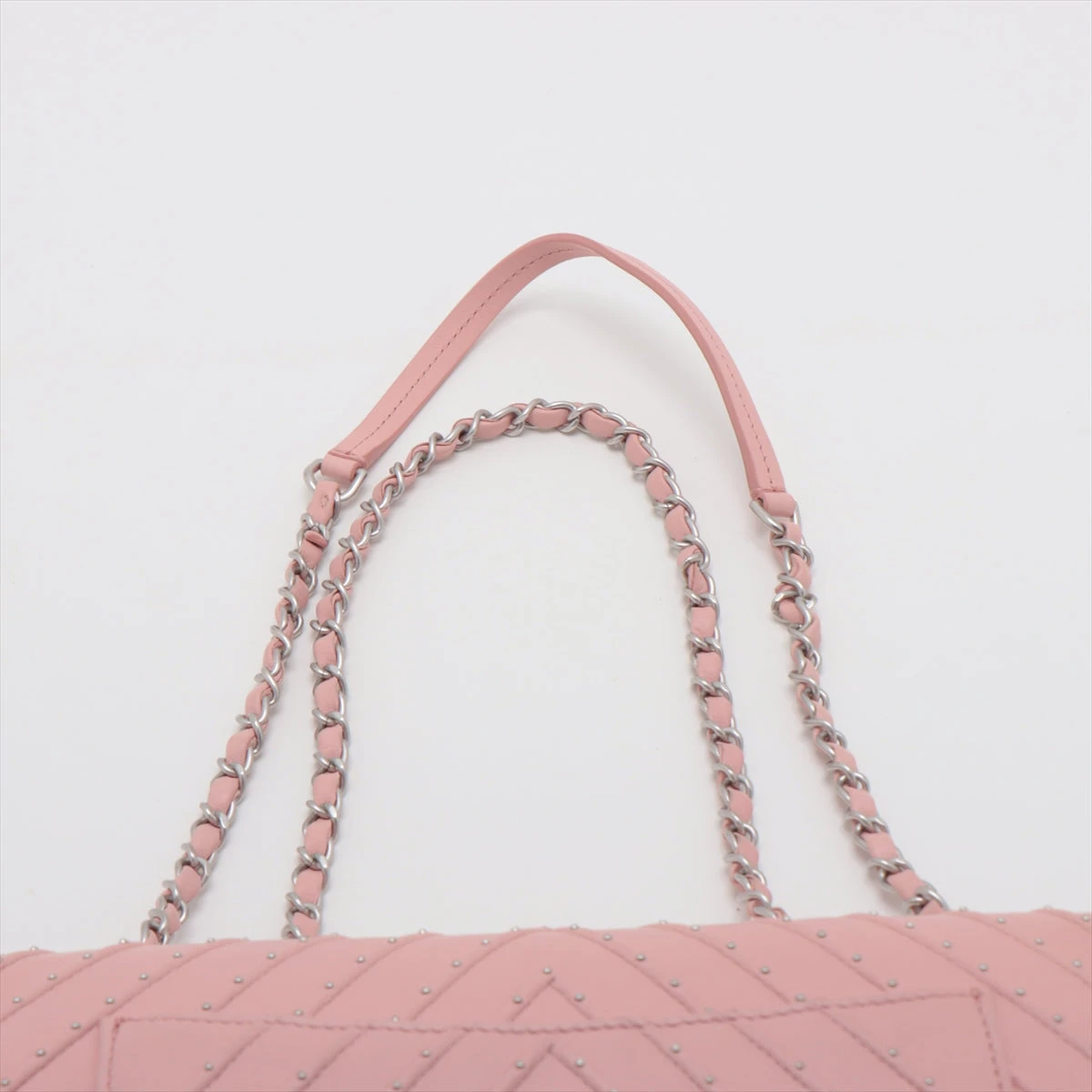 シャネル Vステッチ ラムスキン シングルフラップ ダブルチェーン  