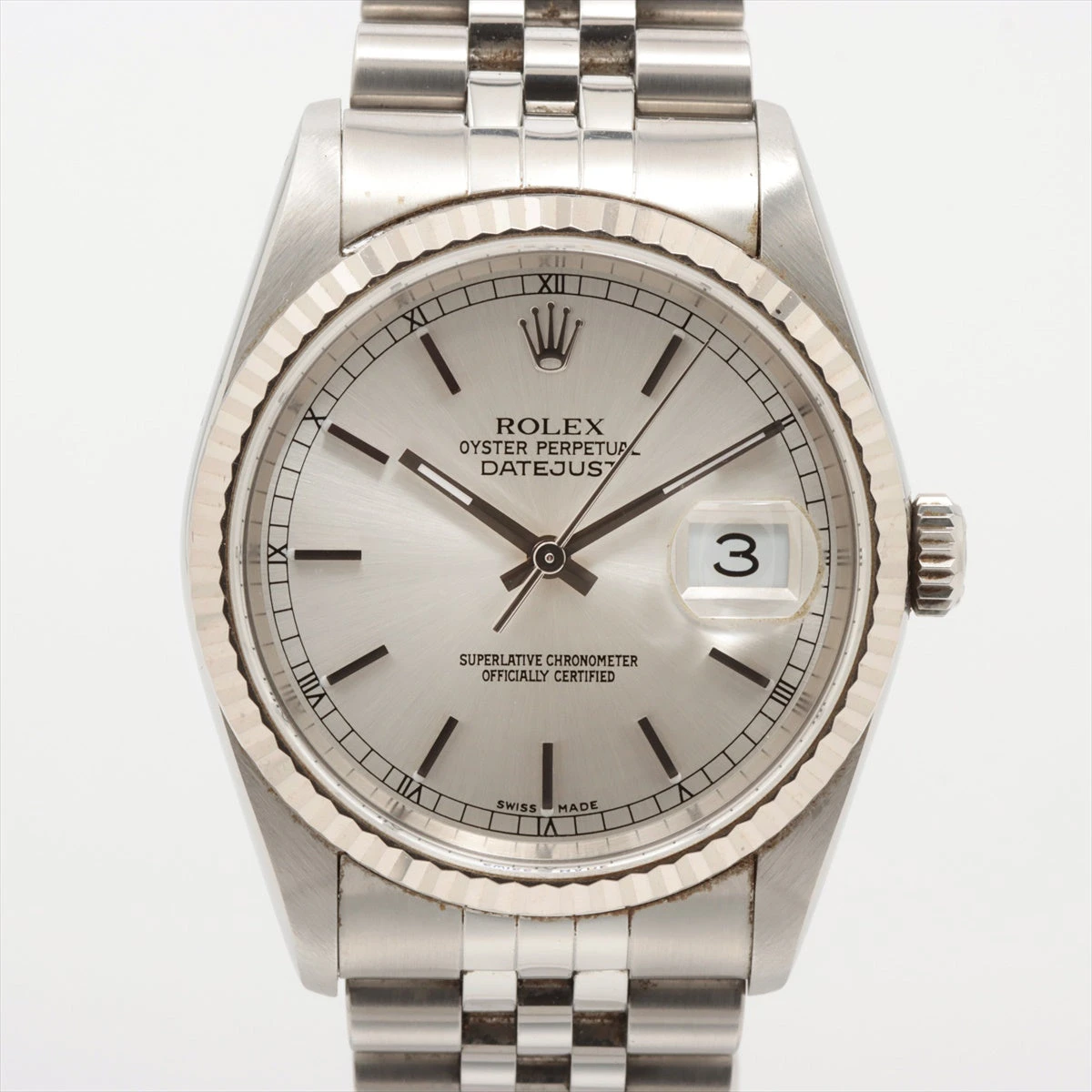 ロレックス デイトジャスト 16234 SS×WG AT シルバー文字盤 あまりごま3