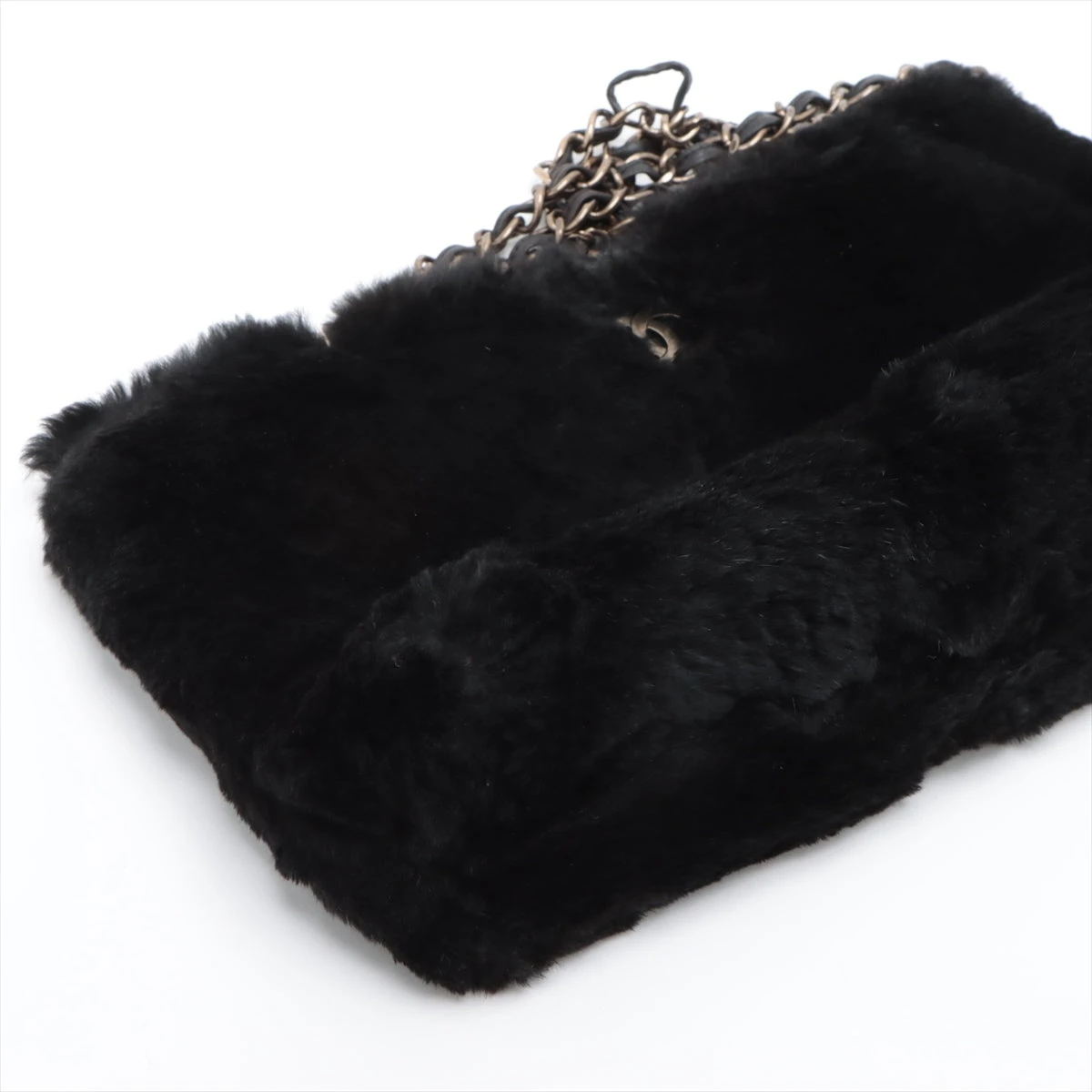 シャネル ココマーク ファー チェーンショルダーバッグ ブラック