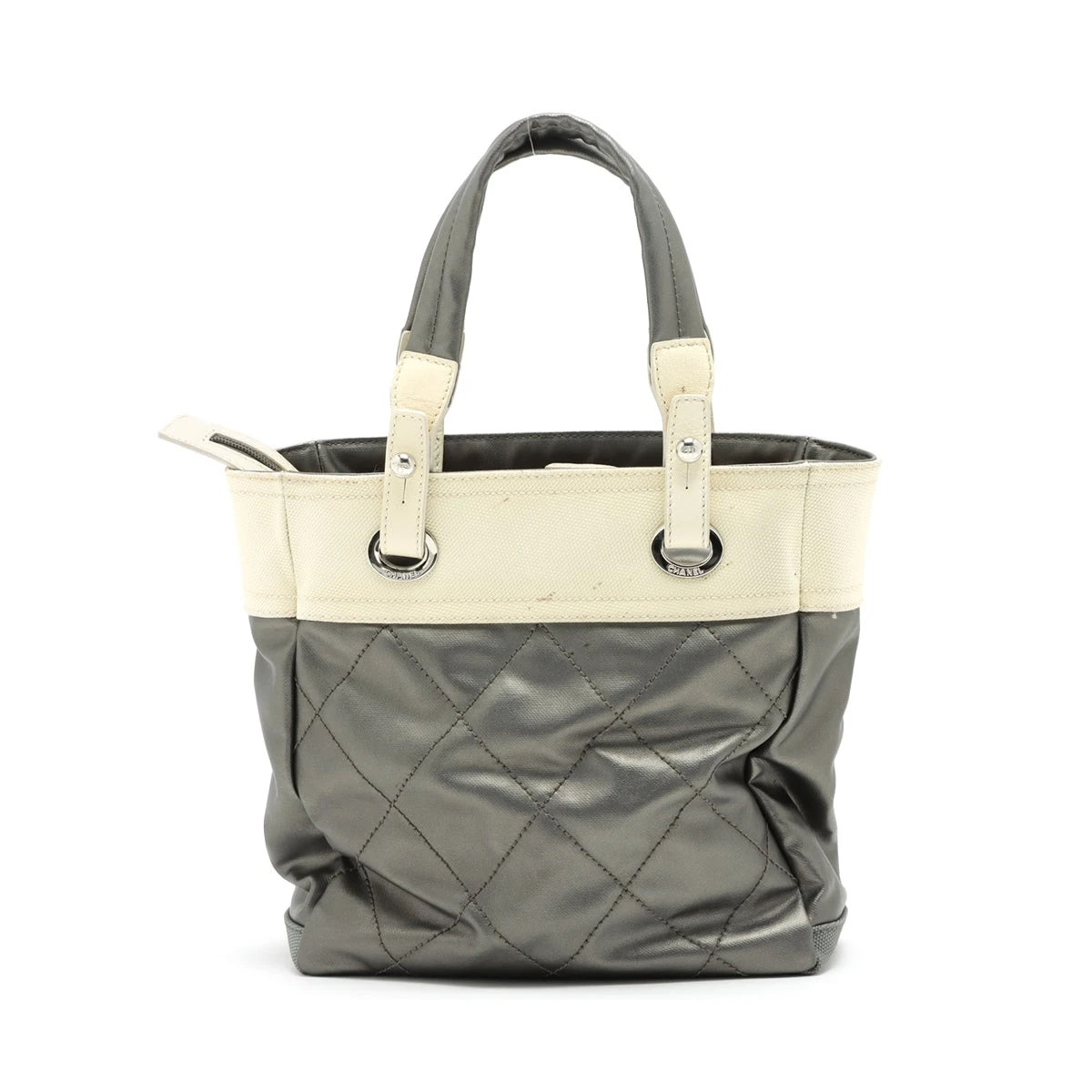 シャネル パリビアリッツPM コーティングキャンバス トート