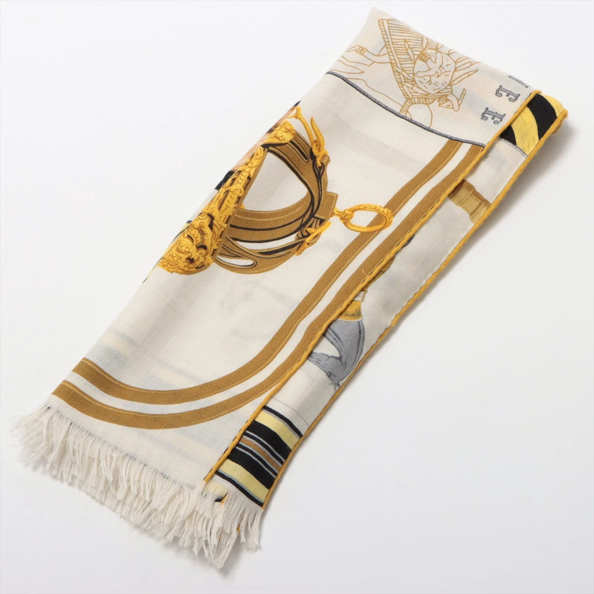 エルメス ストール カシミヤ×シルク イエローゴールド A2613241｜中古 