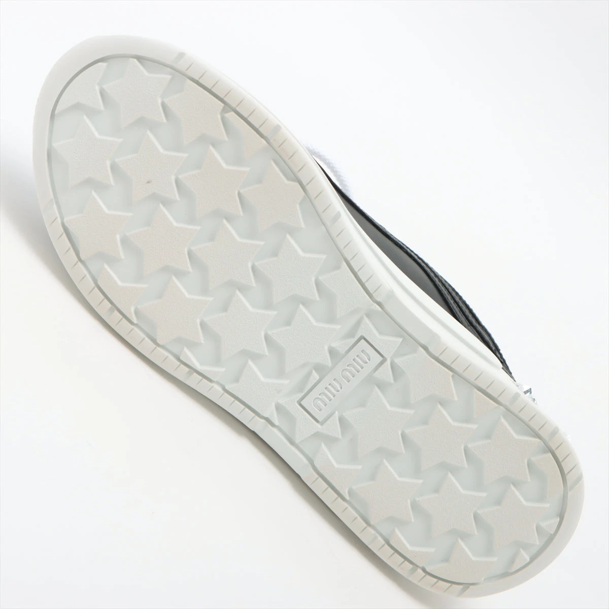 ミュウミュウ レザー スニーカー 39 レディース ブラック×ホワイト  