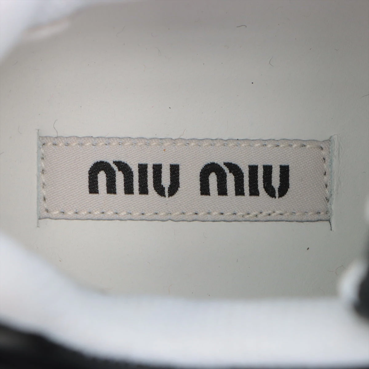 ミュウミュウ レザー スニーカー 39 レディース ブラック×ホワイト  