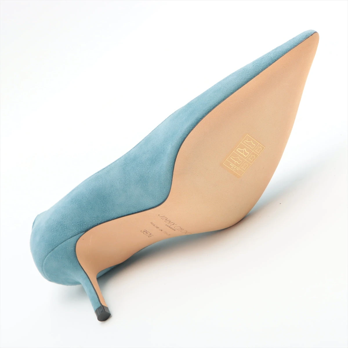 ✨️腕利き職人のリペア済✨️良品【ジミーチュウ】定番 スエード パンプス 青系 ジミーチュウ レザー×スエード パンプス 35 1/2 レディース ブルー