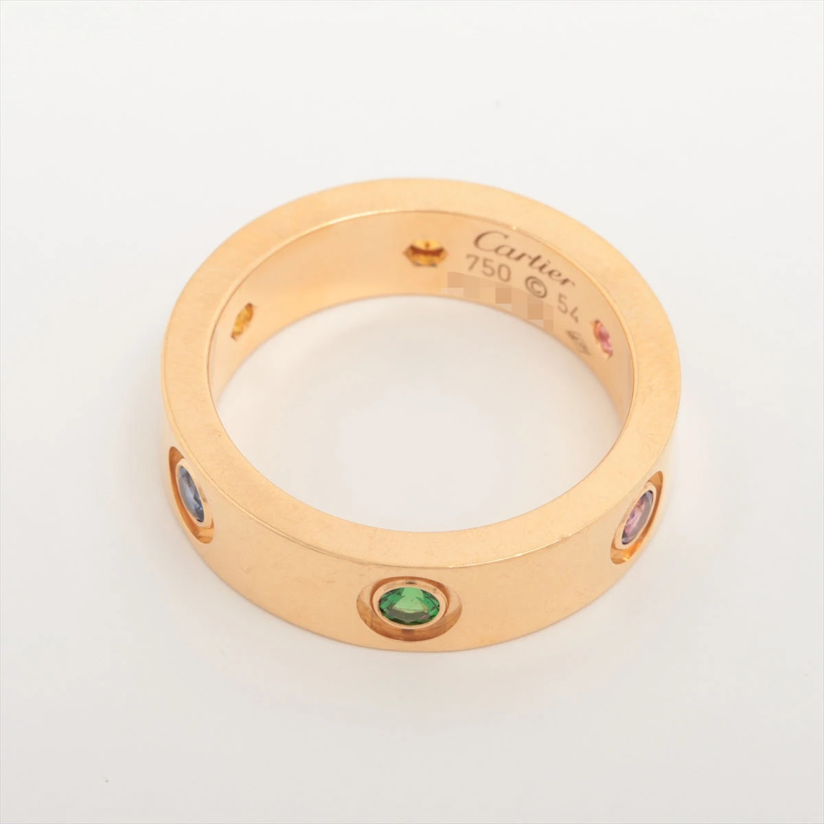 カルティエ Cartier - - イエロー×ピンク×グリーン パンサー/ジュエリー - スカーフ カルティエ Cartier リング ラブ B4087850 マルチカラー サファイア ピンクサファイア イエローサファイア アメジスト グリーン  ガーネット オレンジ ガーネット K18PG 10号 ⁄ #50 箱・保付き 中古