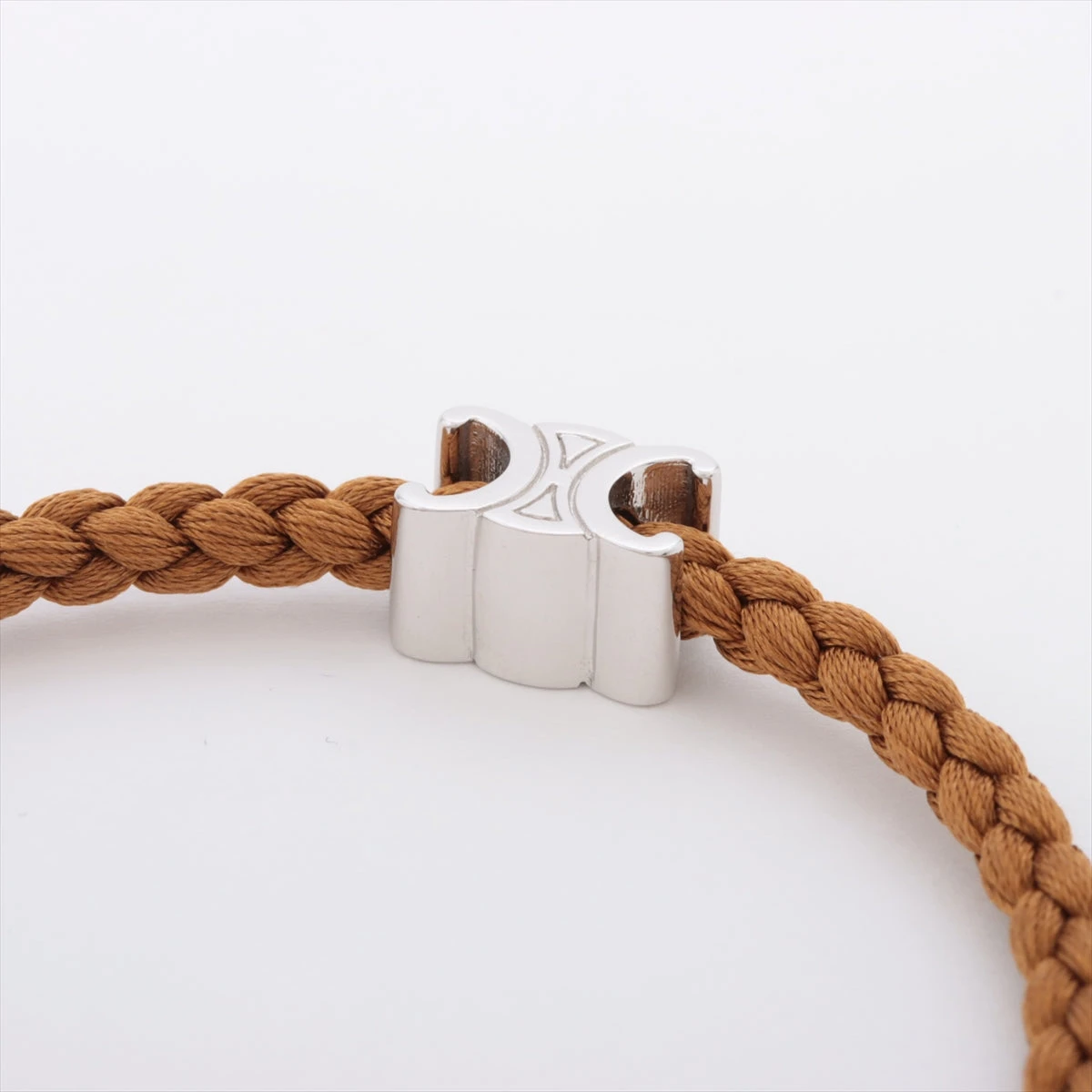 【CELINE】セリーヌ トリオンフ ブレスレット 関税込み セリーヌ トリオンフ ブレスレット GP×シルク ブラウン ビーチ