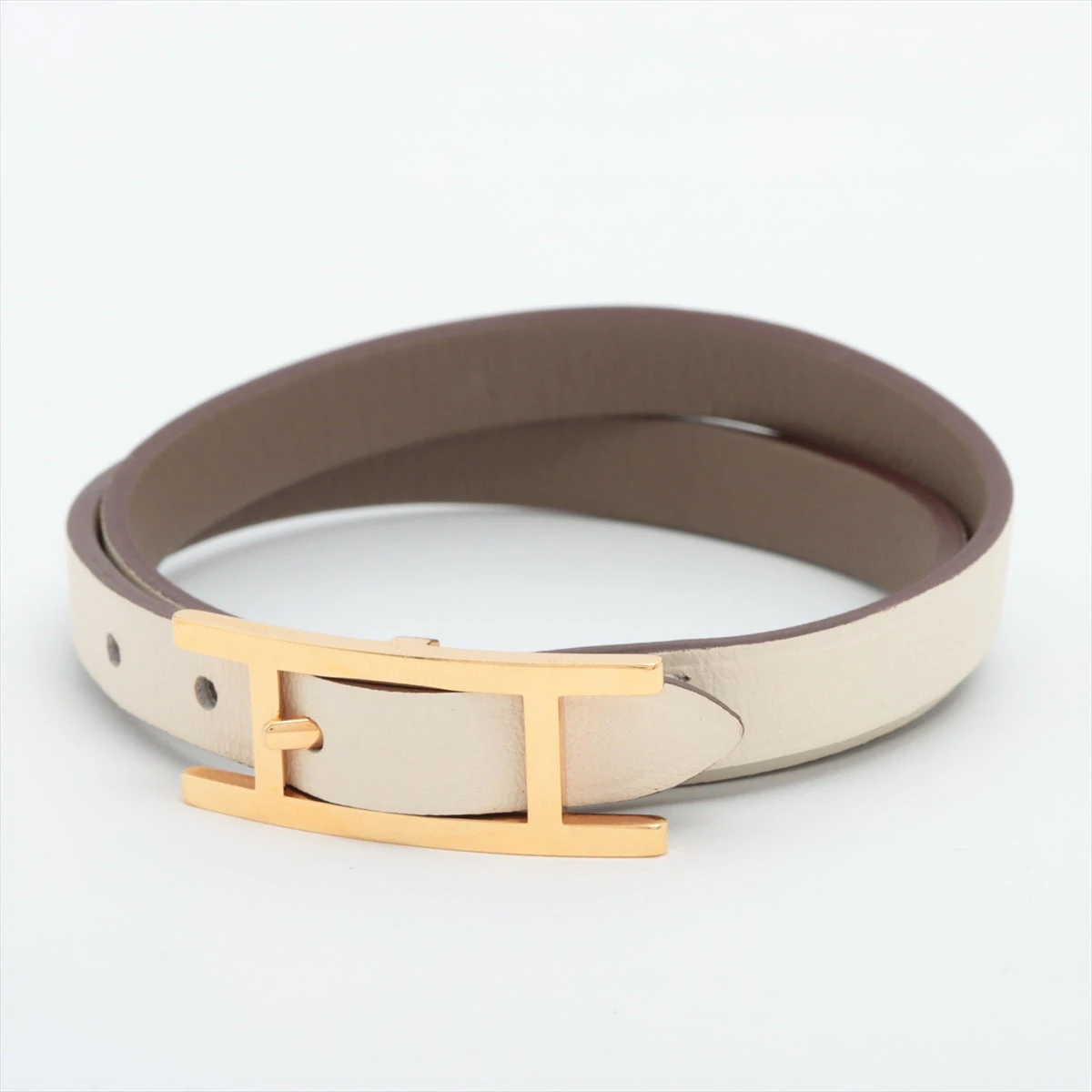 HERMES エルメス ブレスレット レザーブ ビーアピ ドゥブル