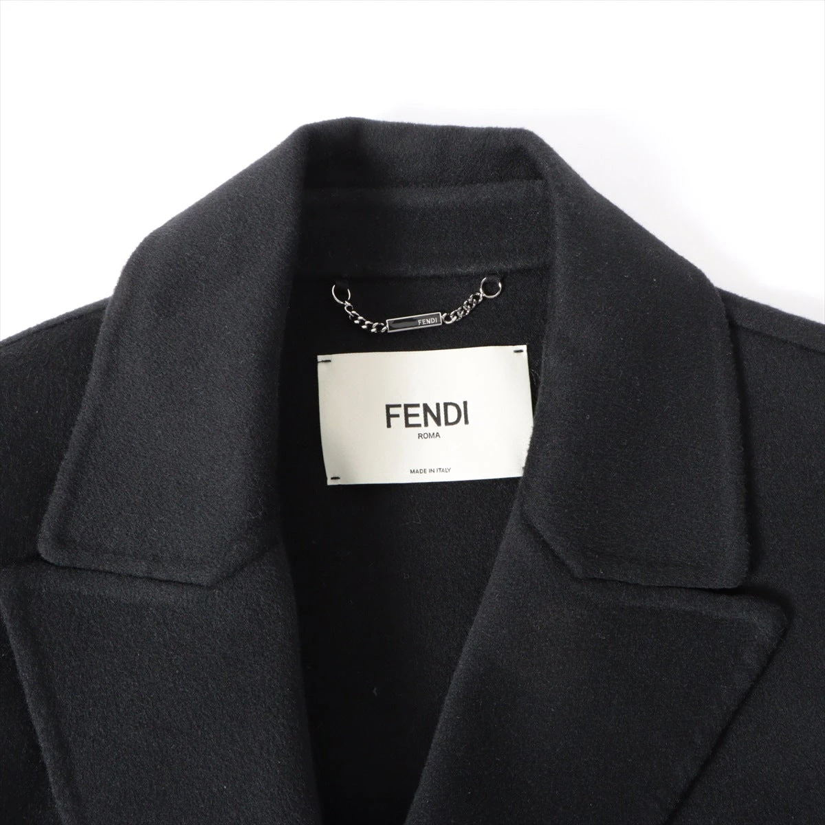 FENDI ブラックロングコート Fendi ブラックウールブレンドコート () IFCHIC.COM