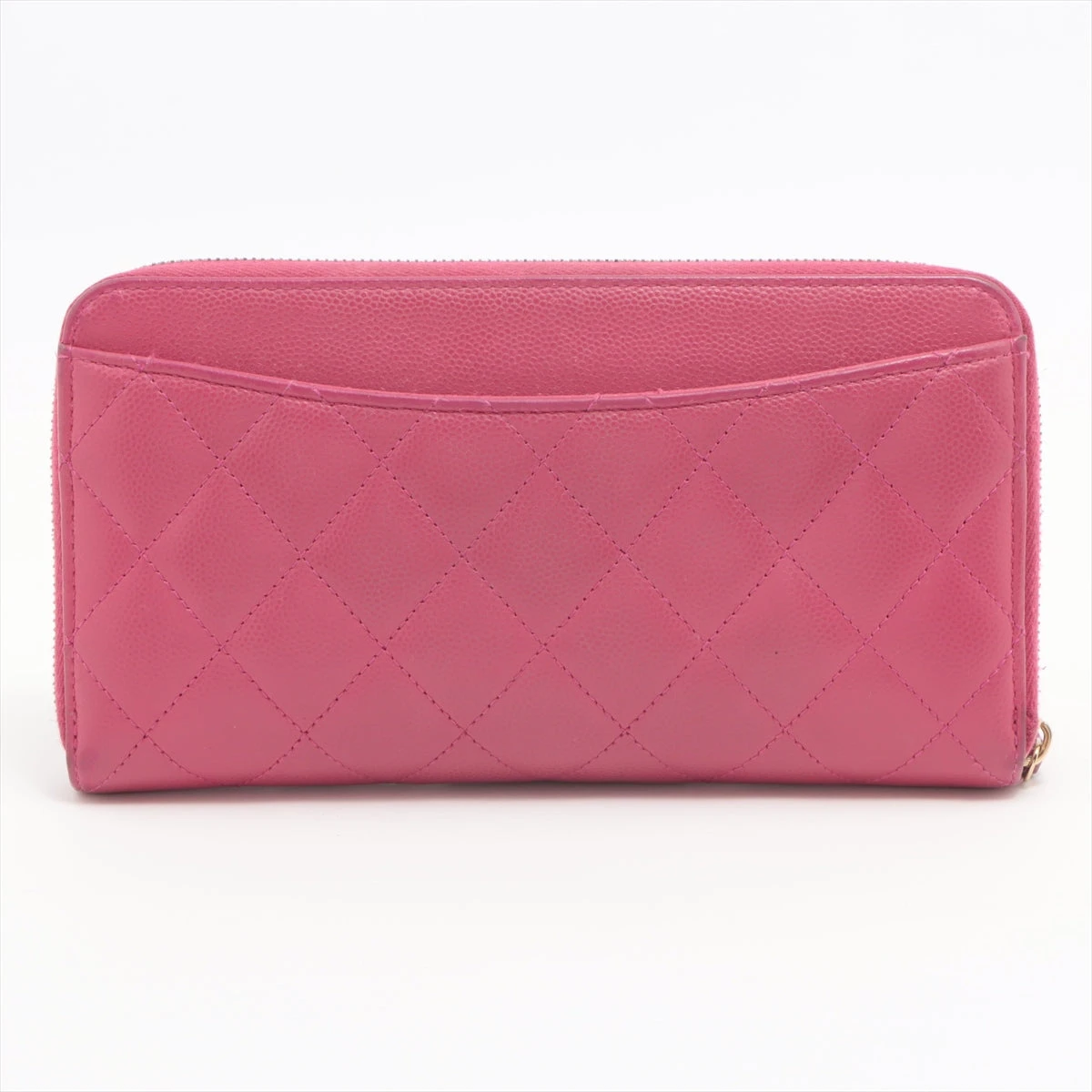 【超極美品】CHANEL ジップアラウンドウォレット　キャビアスキン　マトラッセ シャネル マトラッセ キャビアスキン ラウンドジップウォレット