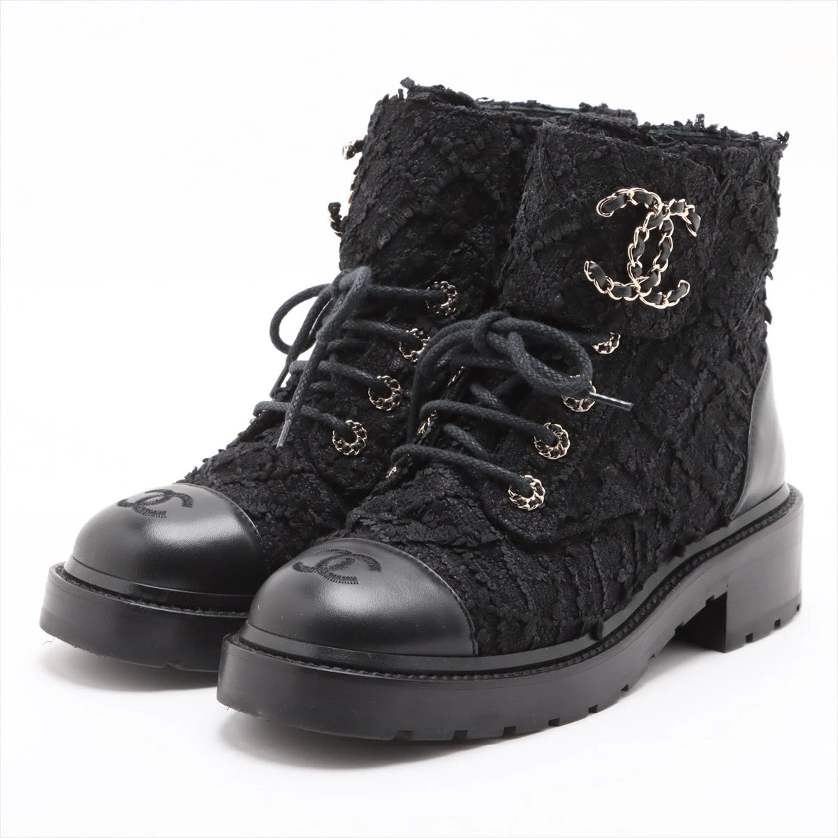 CHANEL シャネル ココマーク マトラッセ レースアップ ショート