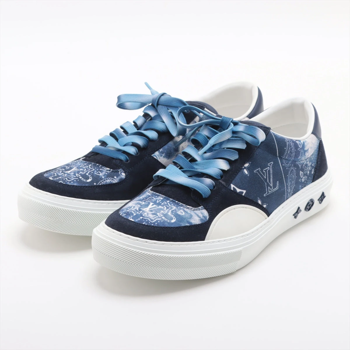 ヴィトン LVオリライン 22年 スエード×キャンバス スニーカー 7.5