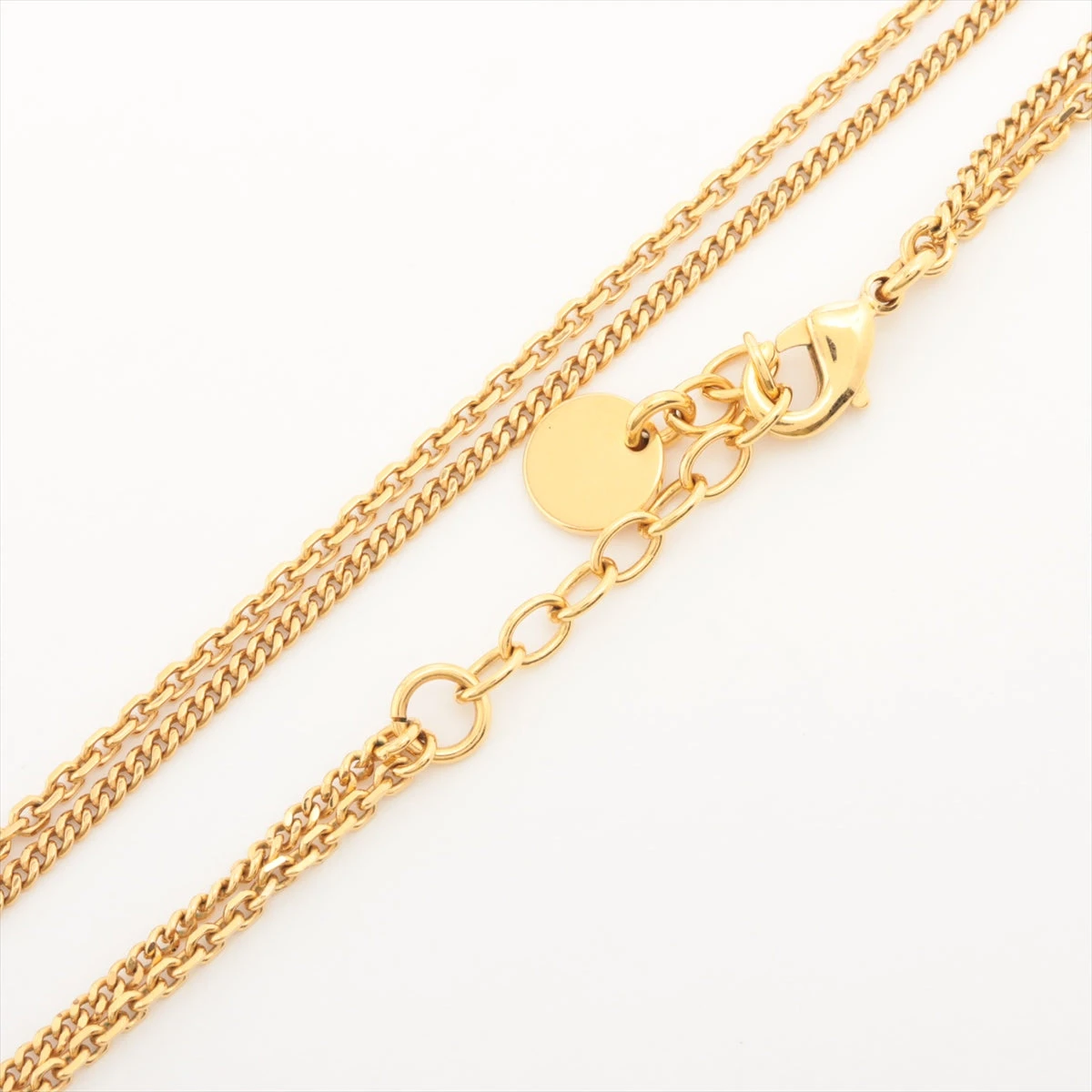 ディオール CDハート ネックレス GP×ラインストーン ゴールド 2連