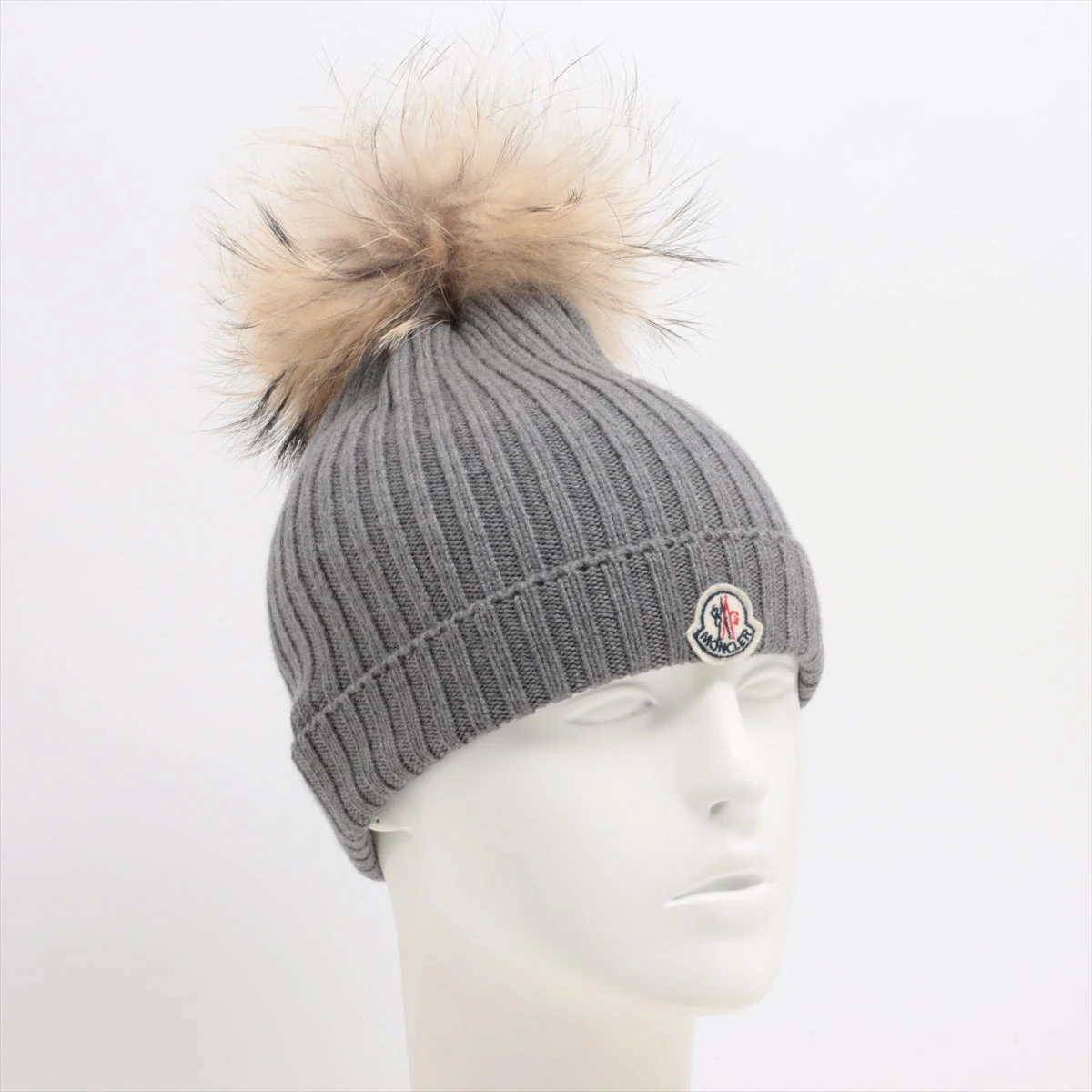 ゆずゆずです、MONCLER グレー ニット帽 中古・古着通販】MONCLER (モンクレール) Moncler Wool‑Blend Beanie