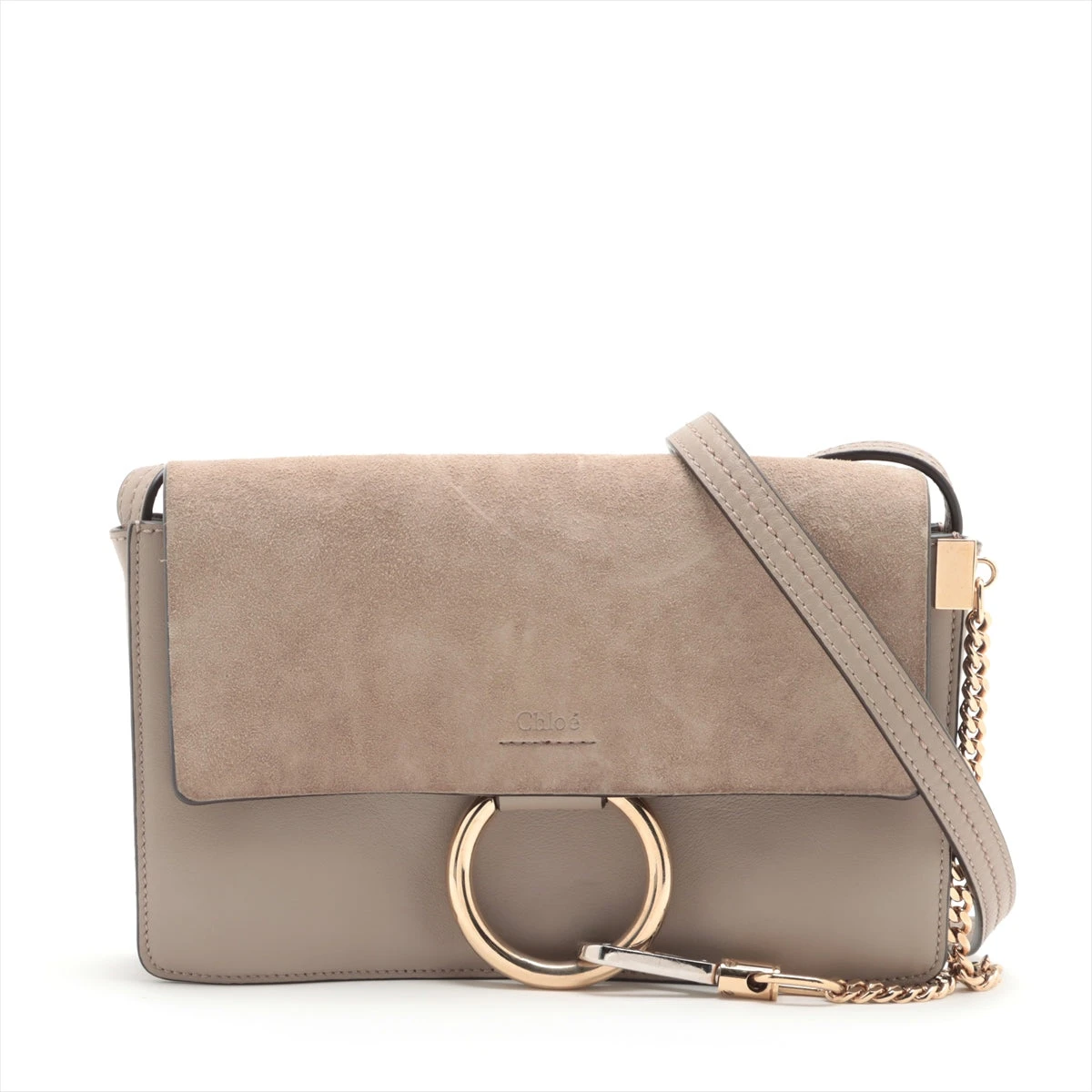 クロエ フェイ レザー×スエード ショルダーバッグ ベージュ A2660937  