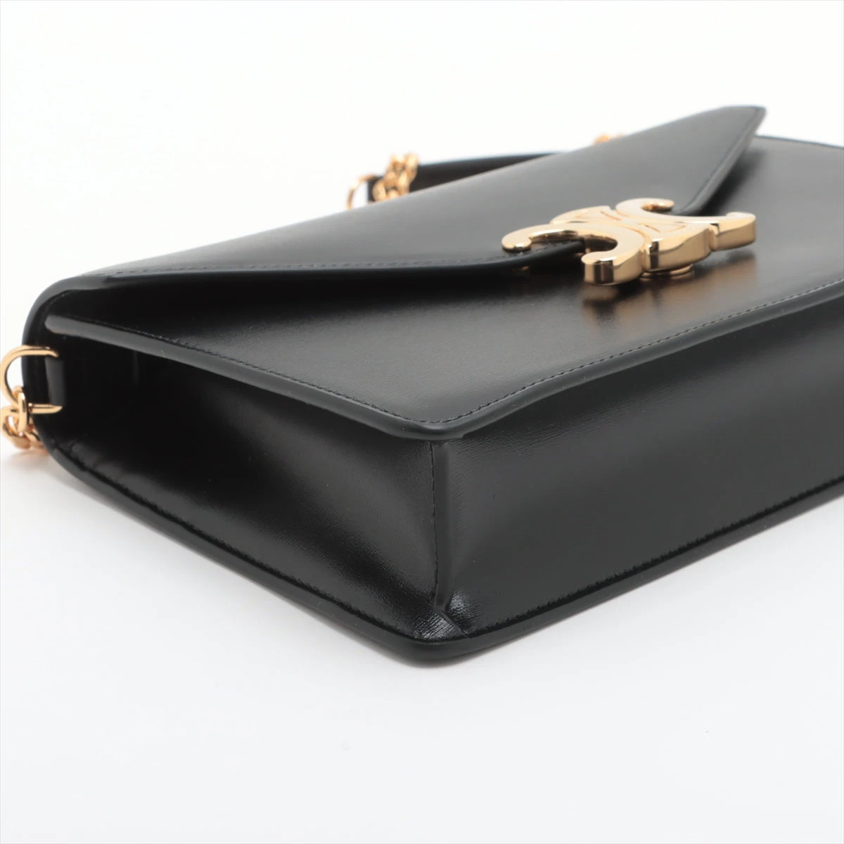 最終お値下げ！7月31日まで　CELINE トリオンフ　ブラックレザーウォレット 🖤CELINE🖤 🌙スモール フラップウォレット トリオンフ