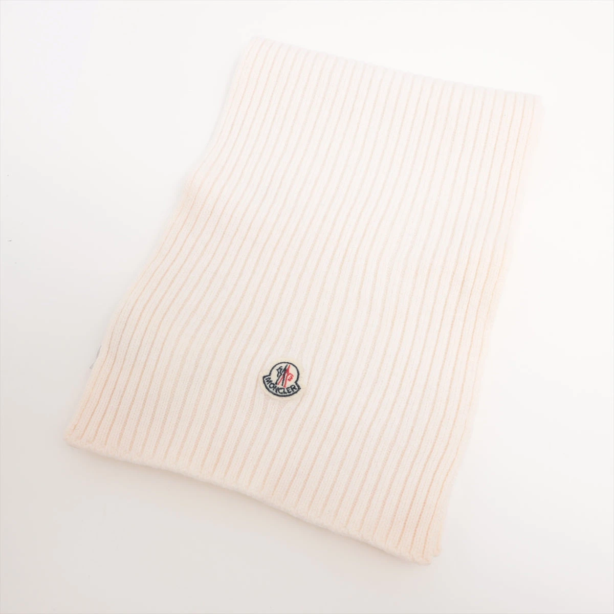 最終値下げ】モンクレールマフラーロングリブマフラーアイボリー白