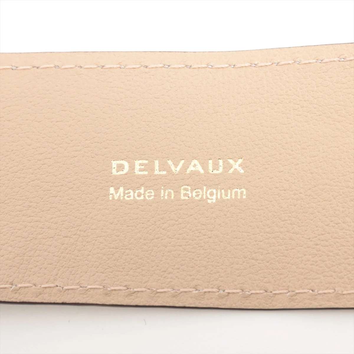 デルボー ハンドルカバー レザー ベージュ ハンドルリボン DELVAUX 