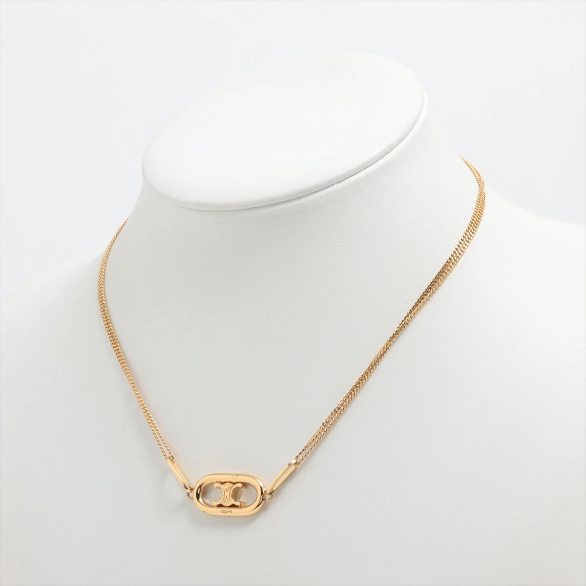 美品　CELINE セリーヌ　ネックレス　トリオンフ　ロゴ　ゴールド　刻印入り 美品❣️ CELINE セリーヌ ネックレス トリオンフ セパラブル