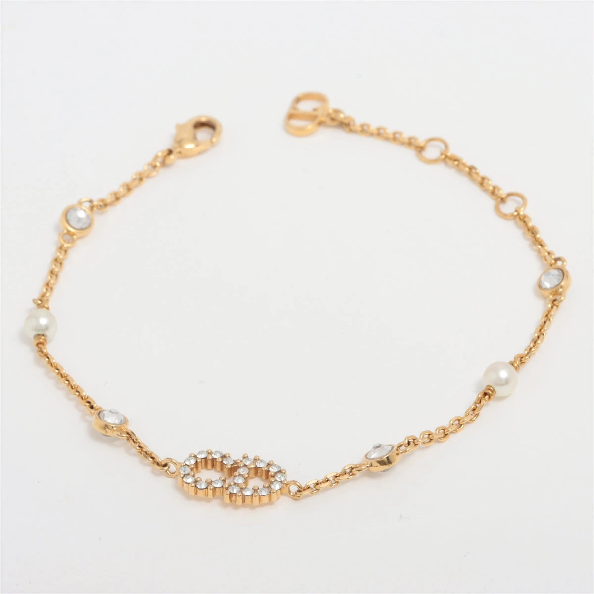 Dior ラインストーン フェイクパール クレールディー ブレスレット ほぼ新品 ディオール Clair D Lune クレール ディー リュヌ ブレスレット