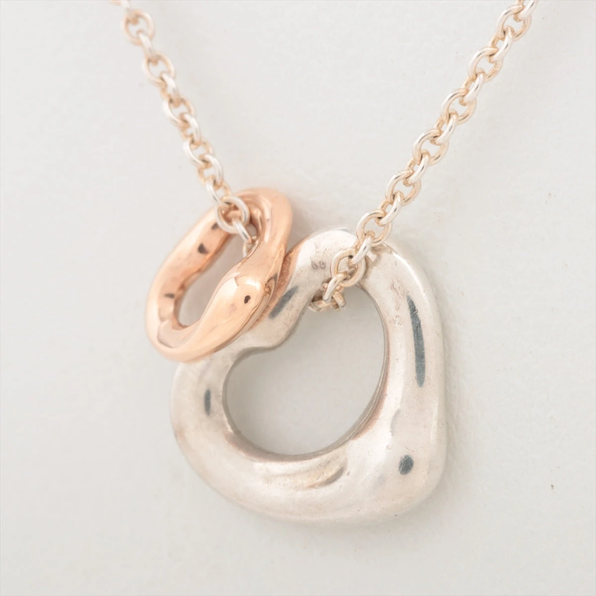 ティファニー ダブルオープンハート ネックレス 925×750 2.6g ゴールド  