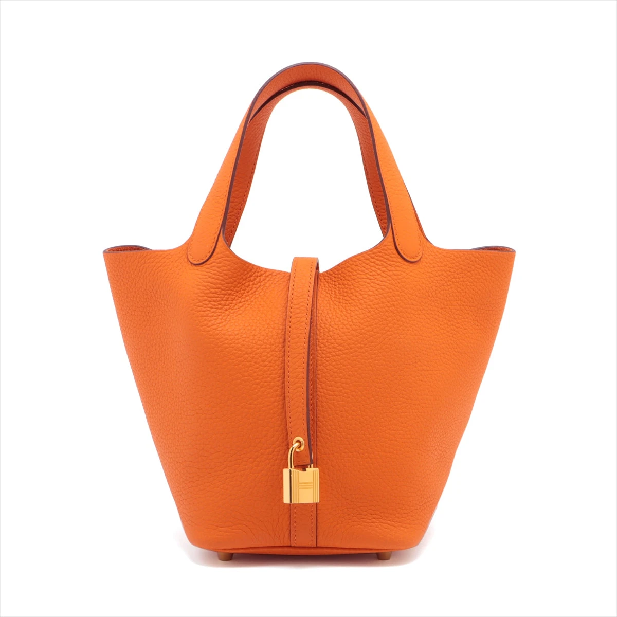 ✨上質✨ハンドバッグ　オレンジ　ワンハンドル　　ゴールド金具 エルメス ピコタンロックPM トリヨンクレマンス オレンジ ゴールド金具