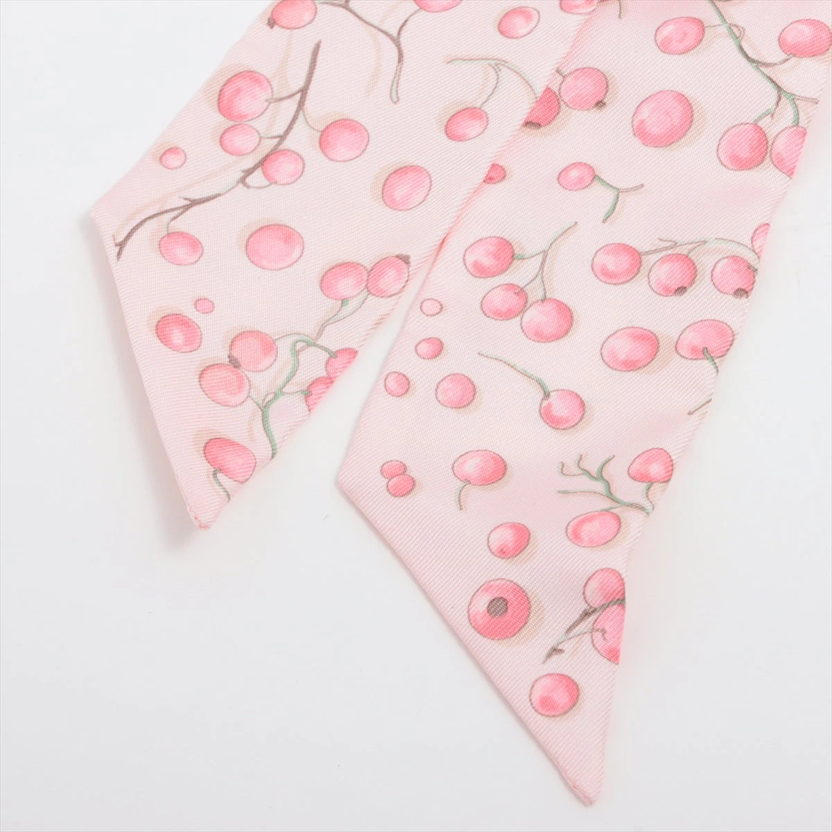 エルメス ツイリー Red berries 赤い果実 スカーフ シルク ピンク