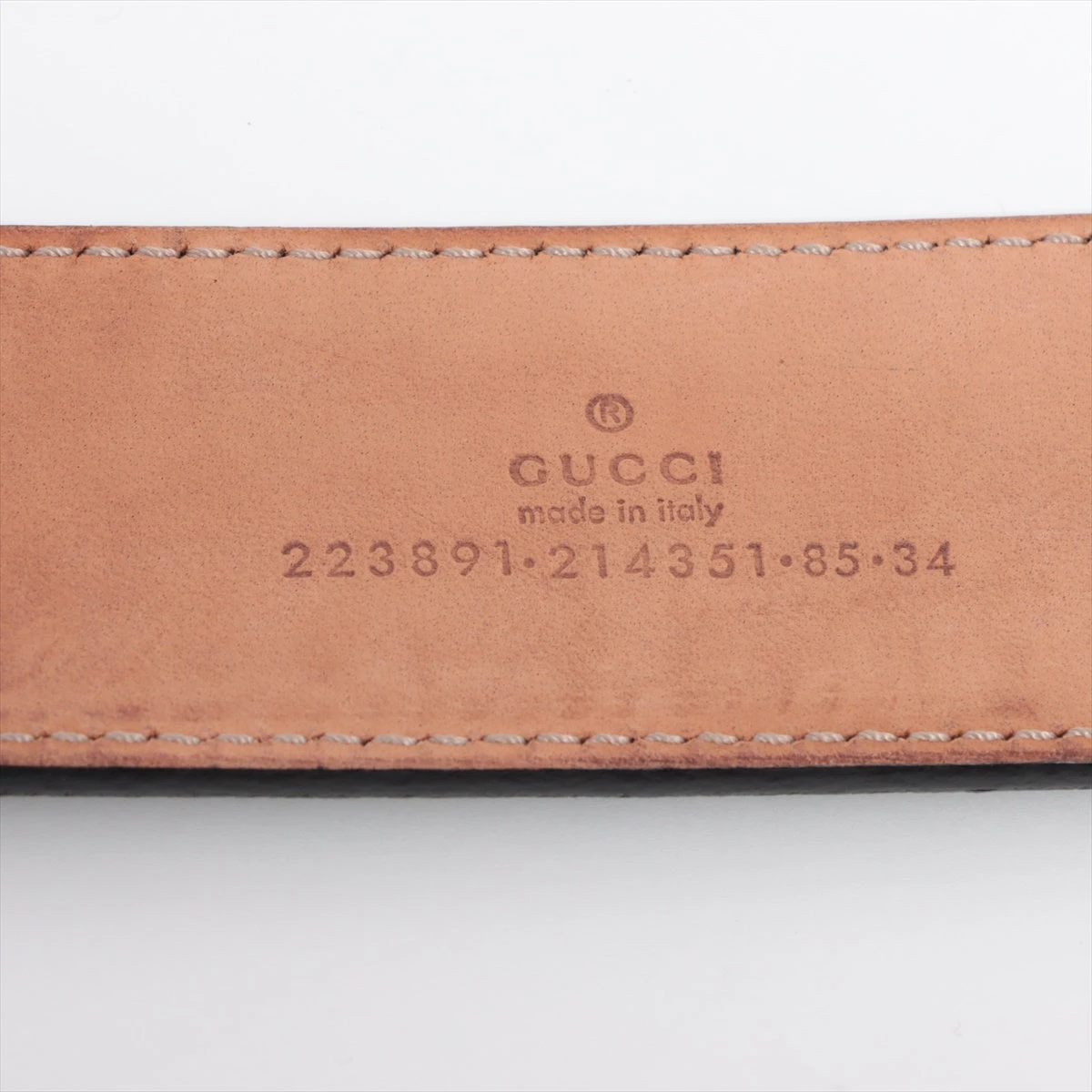 グッチ 223891 GGインプリメ ベルト 85/34 PVC×レザー ブラック