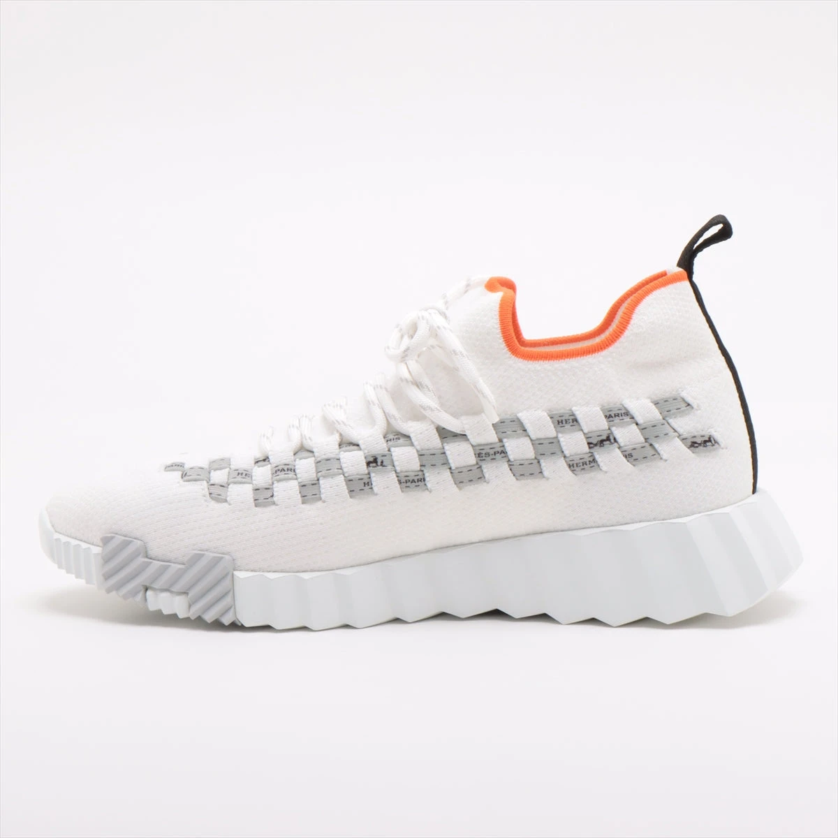 エルメス フレックス ニット×レザー スニーカー 37 1/2 レディース