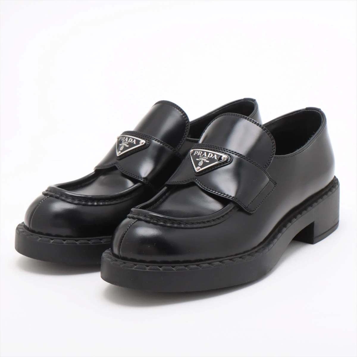 PRADA プラダ 靴 ローファー レディース36ハーフ ブラック