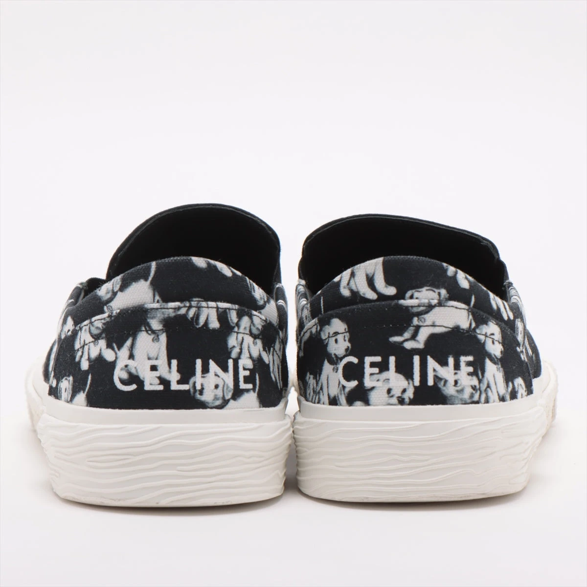 【CELINE】セリーヌ×エイミードリアン キャンバススニーカー 黒 セリーヌ×エイミードリアン キャンバス スリッポン 42 メンズ