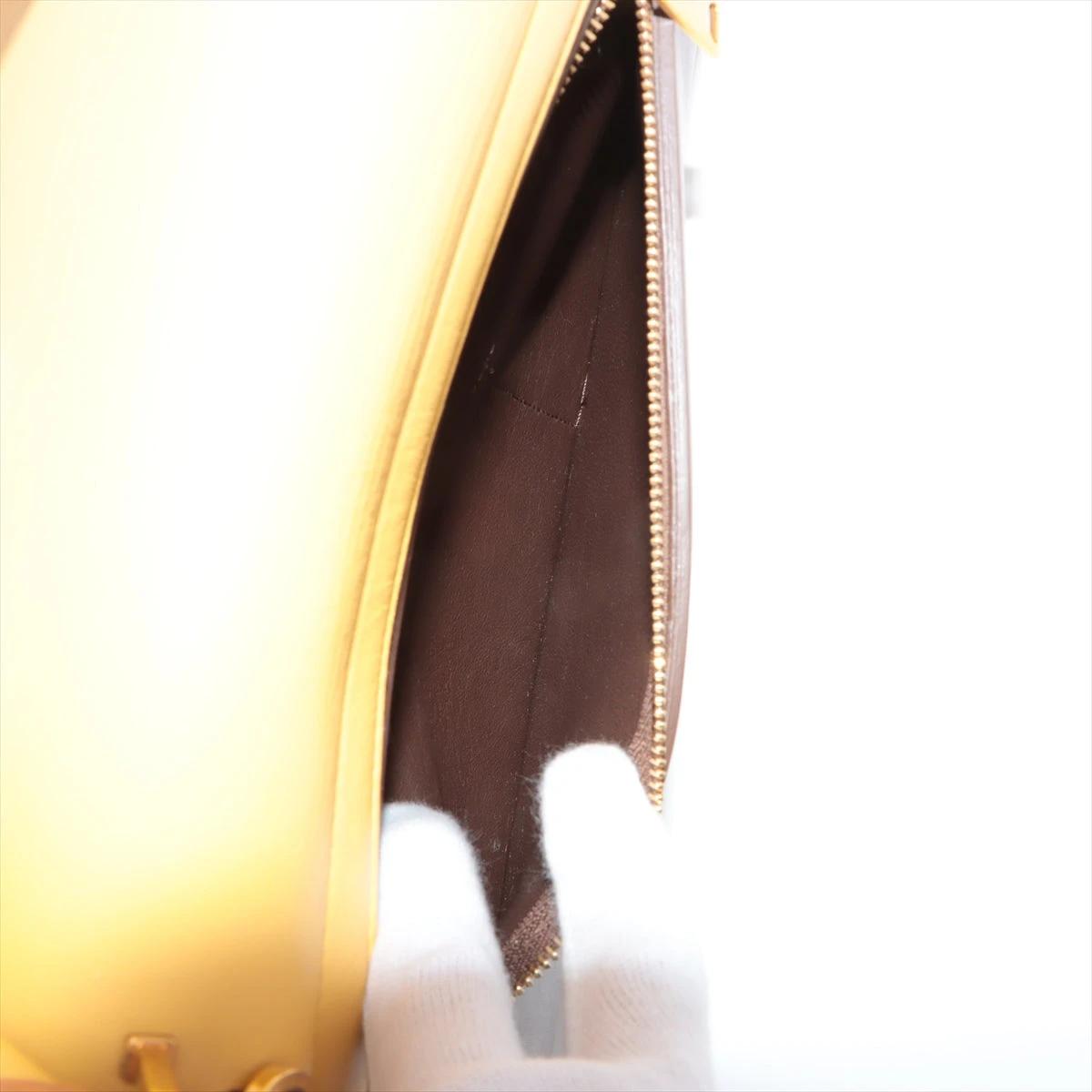 セリーヌ トラペーズ レザー 2WAYハンドバッグ ブラウン