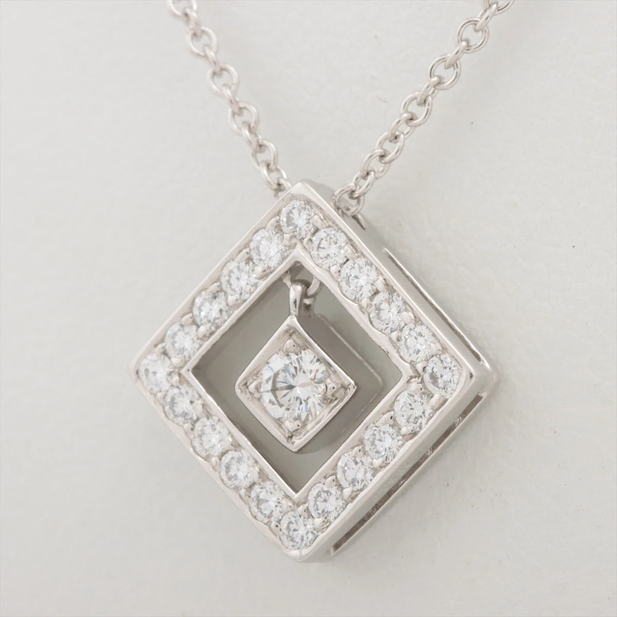 ティファニー オープンスクエア ダイヤ ネックレス Pt950 3.9g  