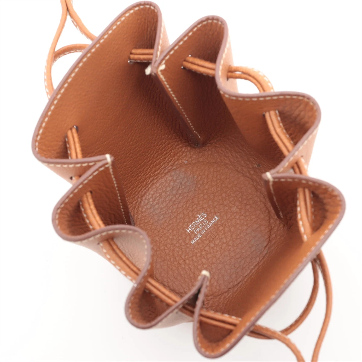 エルメス ヴェスパポーチ レザー ポーチ ブラウン シルバー金具 □D