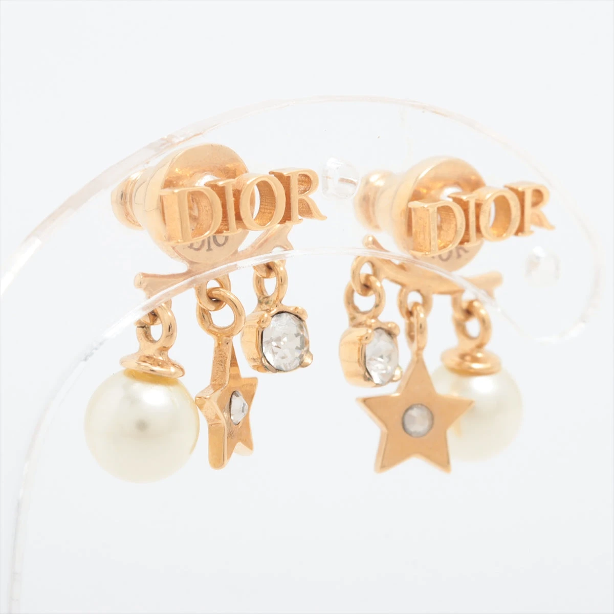 Dior ディオール ピアス パンプス GP ラインストーン ディオール Diorロゴ ピアス(両耳用) GP×ラインストーン