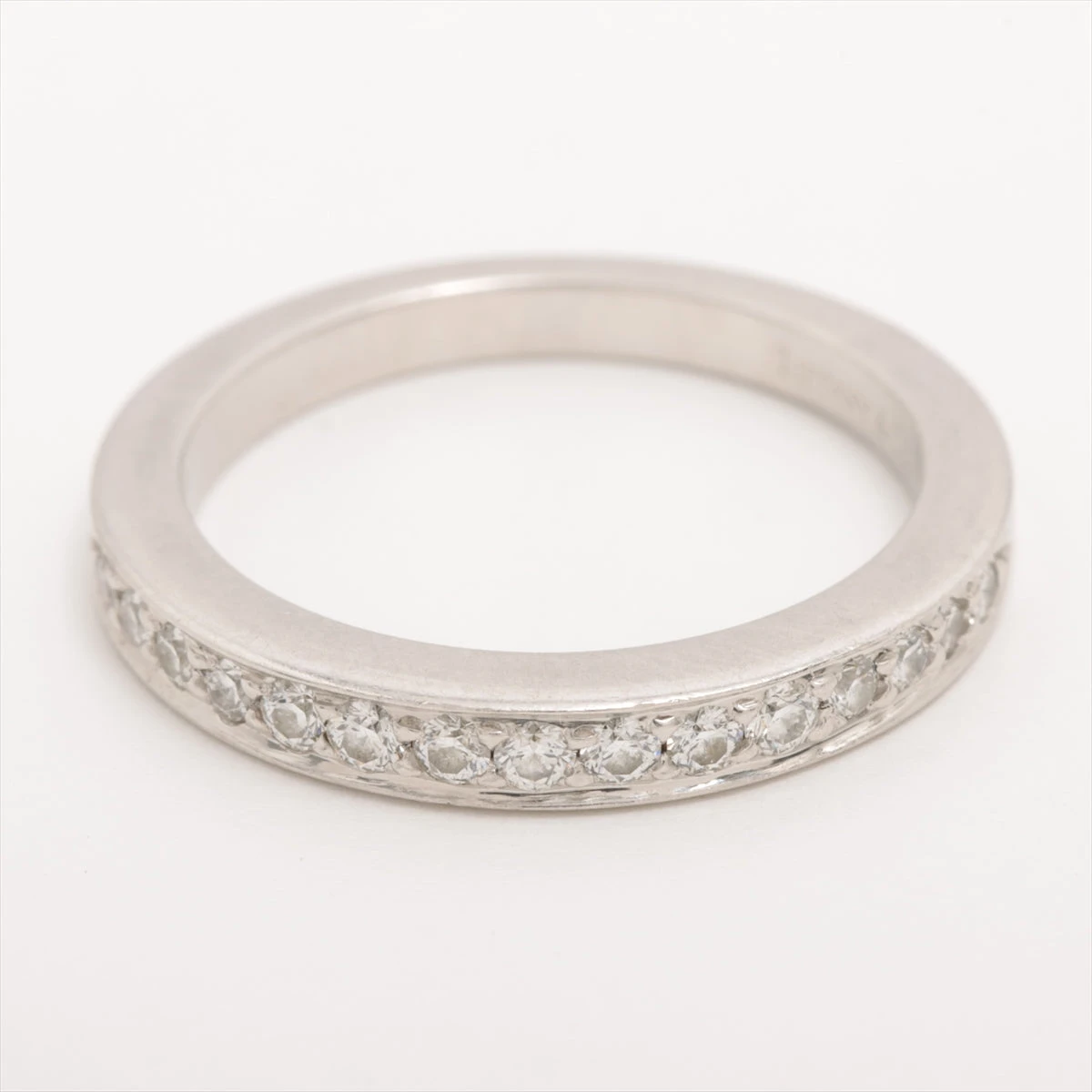 お値下げtiffanyビーズセッテングダイヤリング5号 ティファニー ハーフサークル ビーズセッティング ダイヤ リング