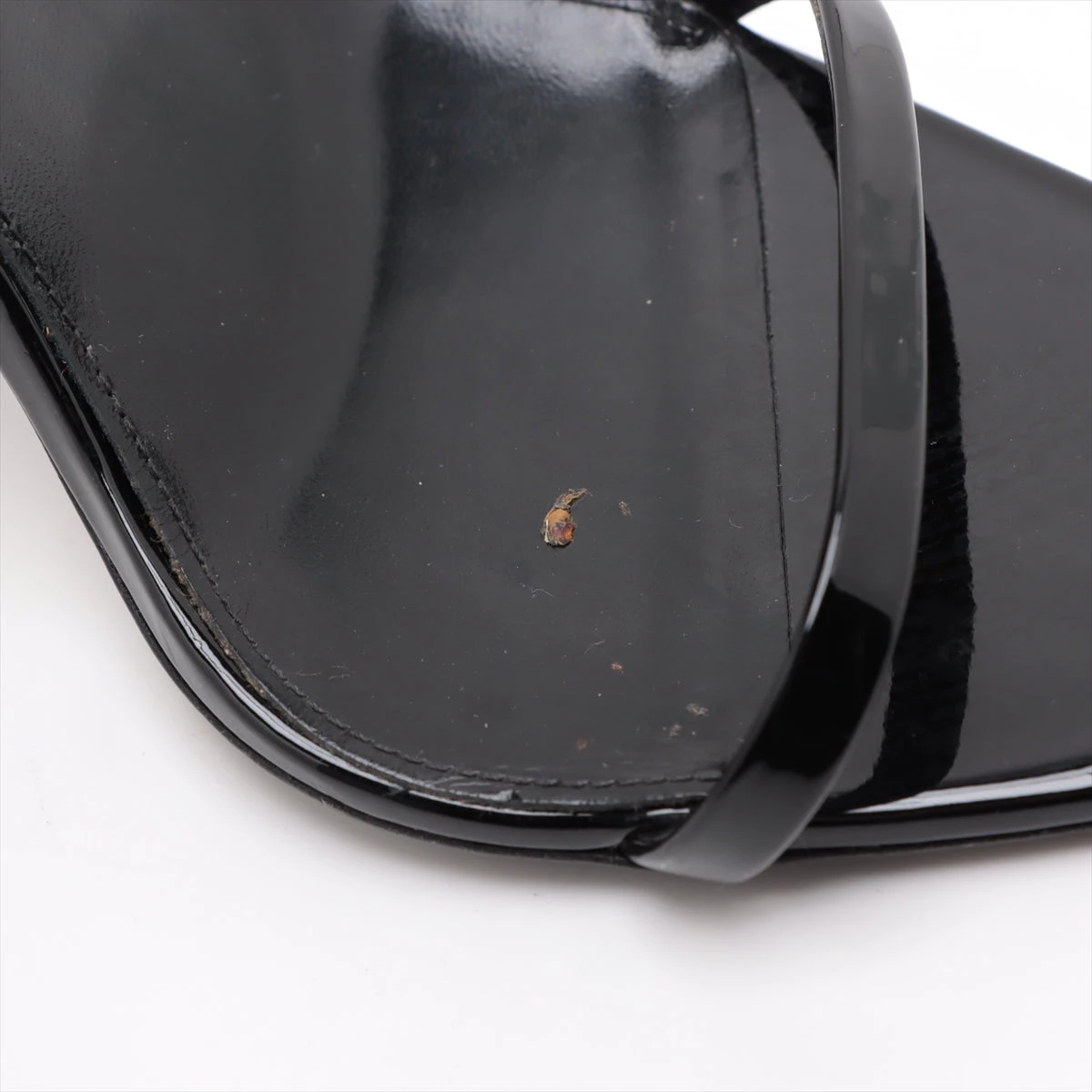 YSL ブラックレザー サンダル 41 サンローランパリ パテントレザー サンダル 41 レディース