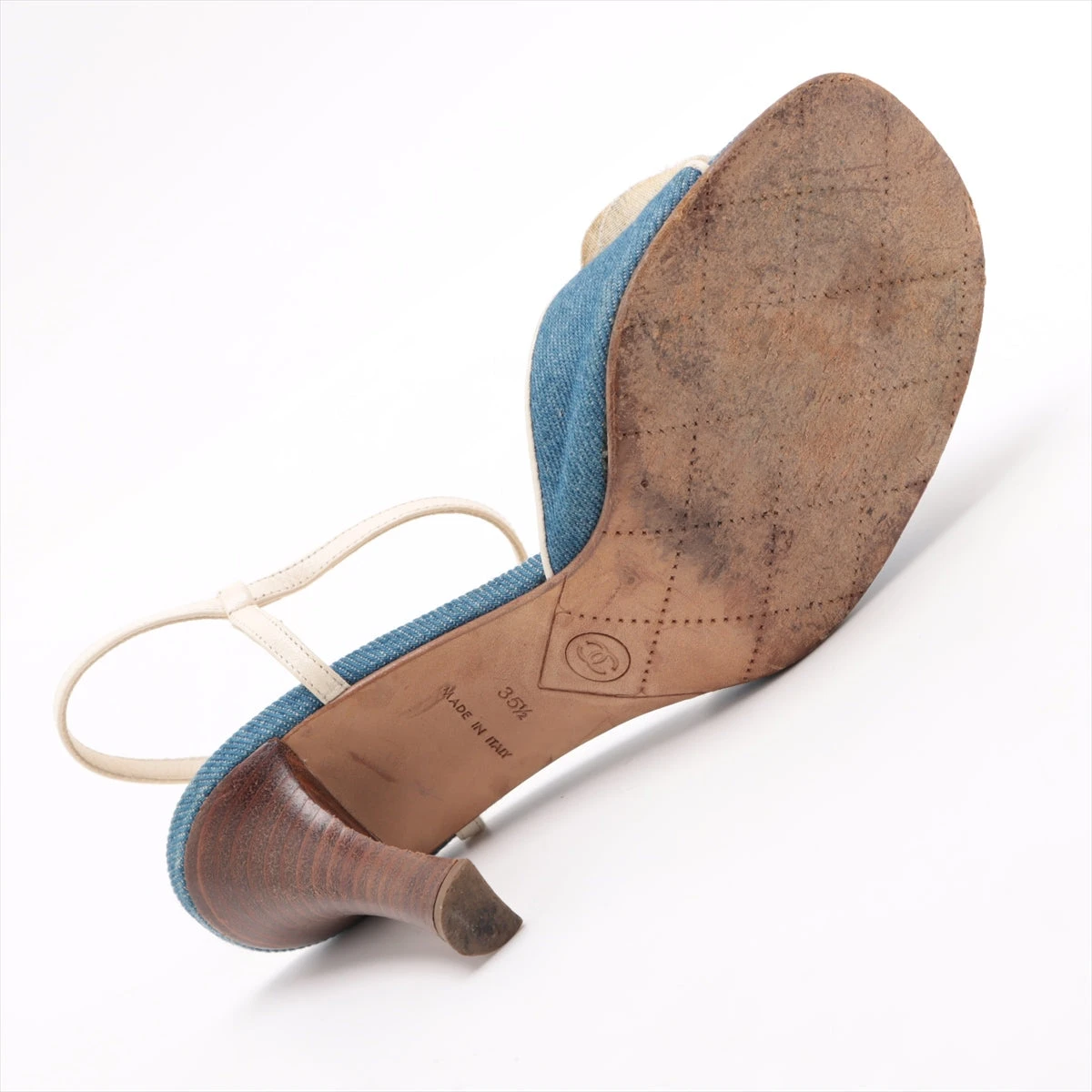 CHANEL シャネル　カメリア　ネイビー　ミュール　サンダル CHANEL シャネル カメリアサンダル ミュール レディース37