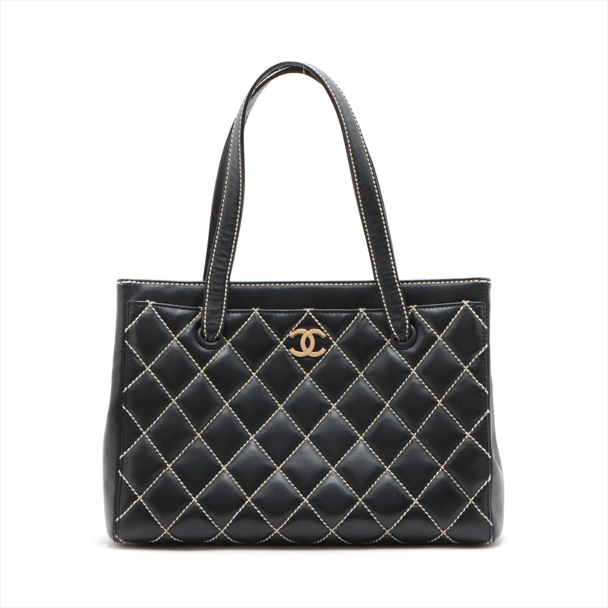 【美品】シャネル ワイルドステッチ バッグインバッグ ポーチ AA648-10 美品】シャネル ワイルドステッチ バッグインバッグ ポーチ AA648-10