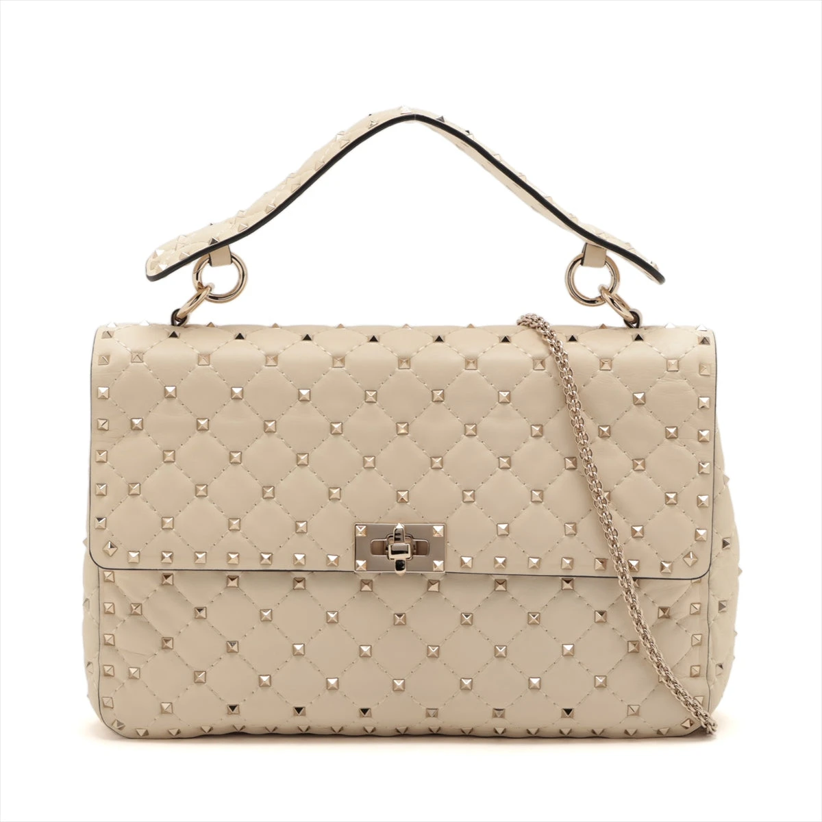 希少⭐️ VALENTINO ロックスタッズ 2way ショルダーバッグ ホワイト VALENTINO ロックスタッズ ショルダーバッグ 2WAY ホワイト