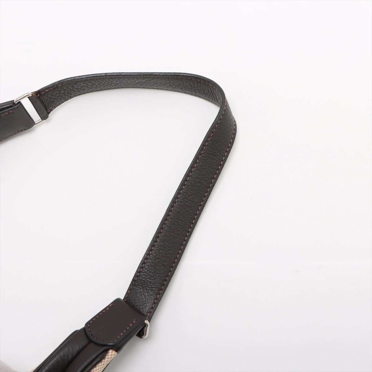 エルメス サックルコMM トワルアッシュ×レザー ベージュ シルバー金具 