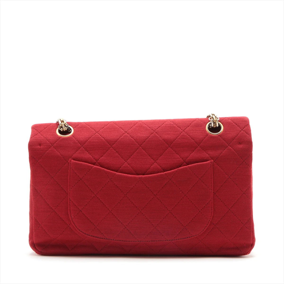 CHANEL ヴィンテージ シャネル マトラッセ ダブルフラップ25 赤 シャネル マトラッセ25 コットン ダブルフラップ ダブルチェーンバッグ