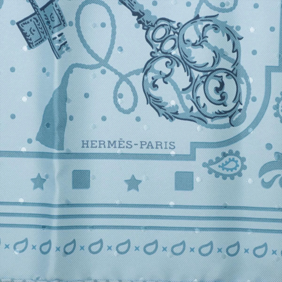 HERMÈS 鍵デザイン シルクスカーフ HERMES LES CLES【鍵柄】カレ90 シルク100% スカーフ エルメス