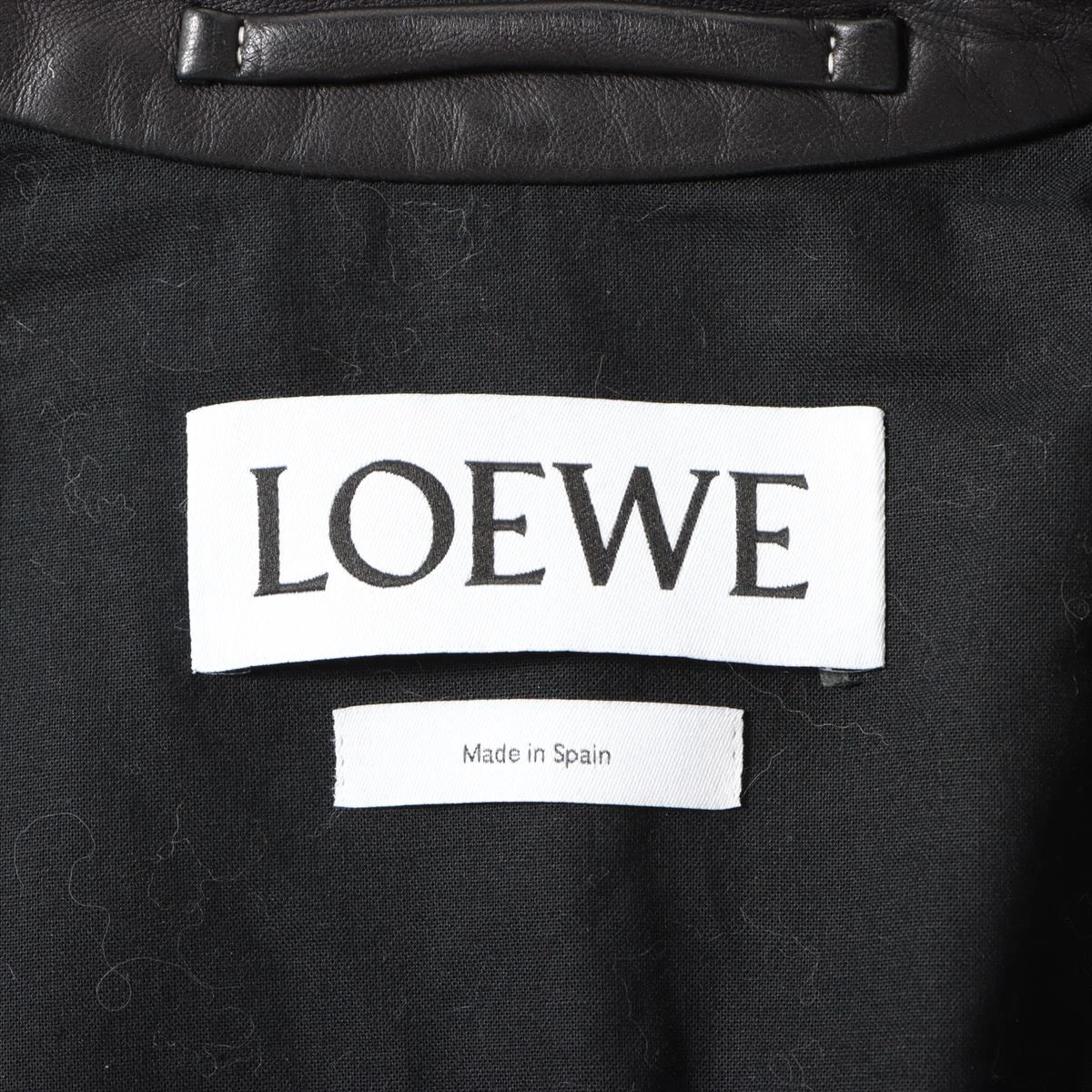 美品　LOEWE ロエベ ジャケット 黒 36 ロエベ ウール×レザー ライダースジャケット 36 レディース