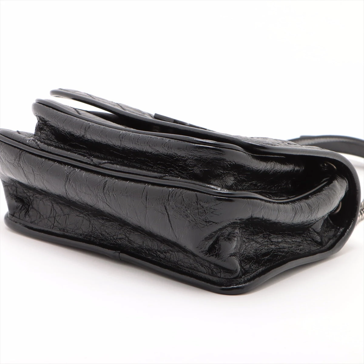 サンローラン　ベイビーチャイ　チェーンショルダーバッグ　パテントレザー　ブラック SAINT LAURENT【サンローラン】399289/ベイビーチャイ/チェーン