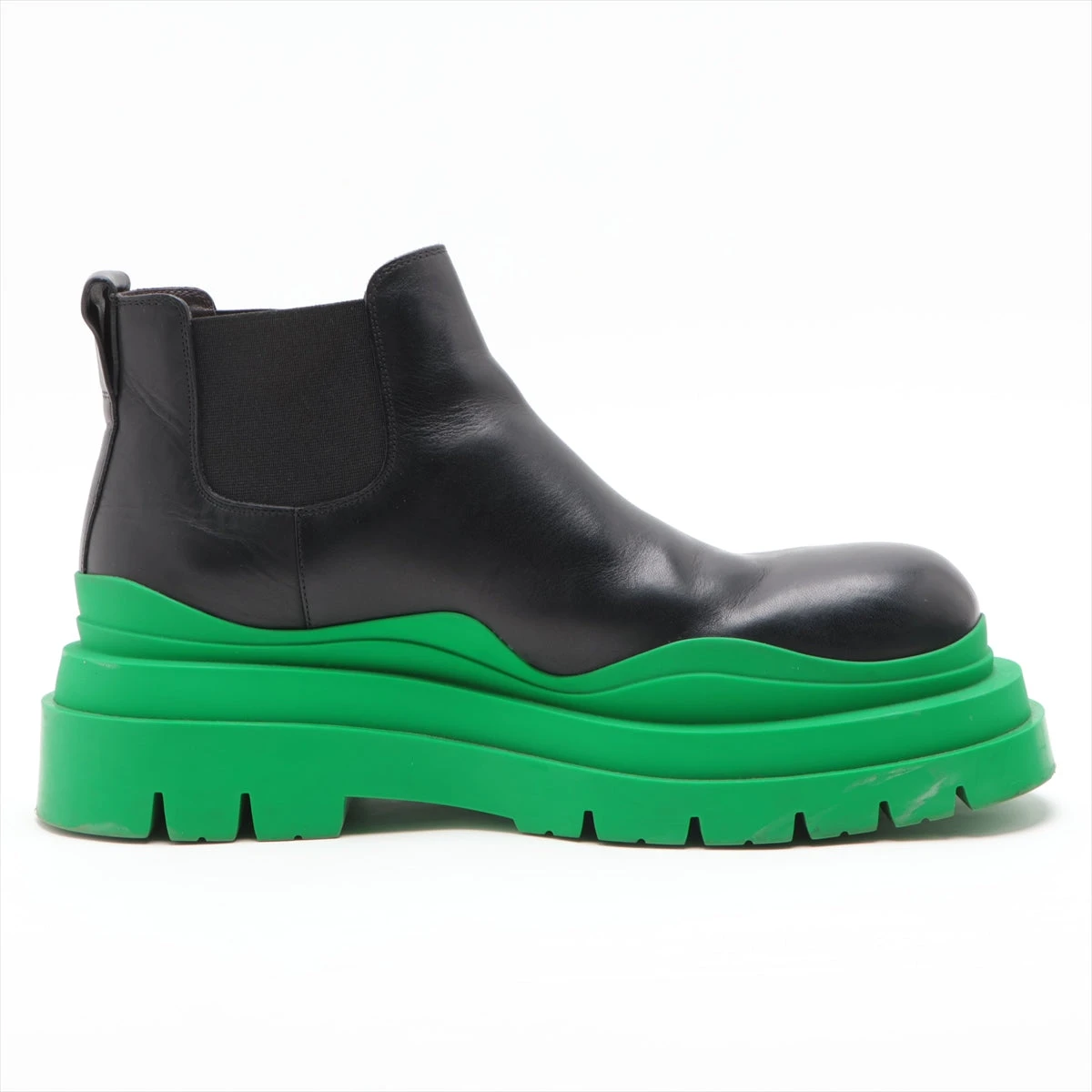 ボッテガヴェネタ タイヤ レザー サイドゴアブーツ 43 メンズ グリーン