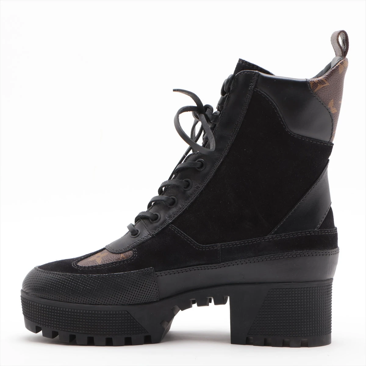 ヴィトン ローリエートライン 18年 レザー×スエード ショートブーツ